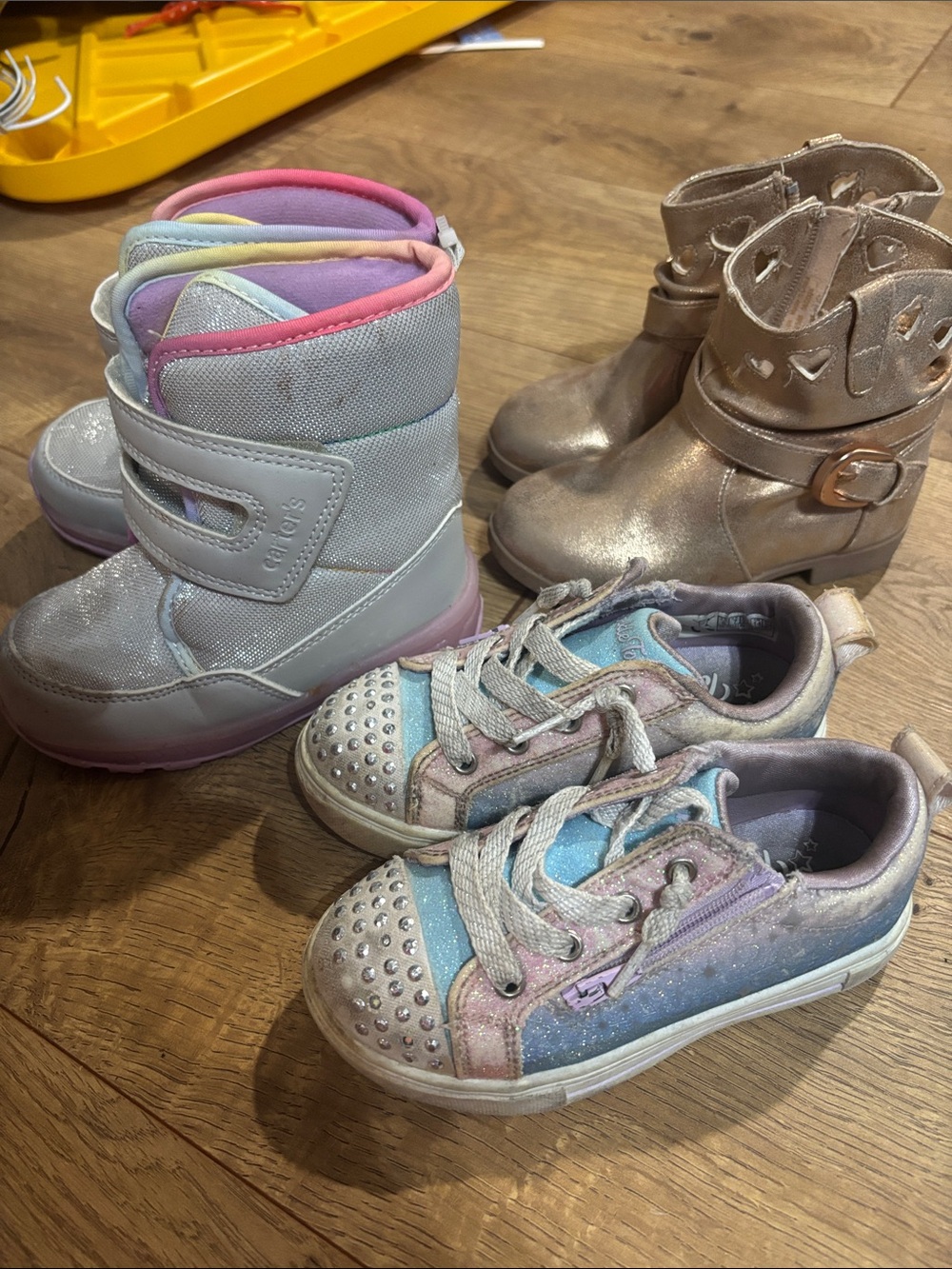 Carter's Toddler Pastel Glitter Lace-Up Sneakers and Boots Set